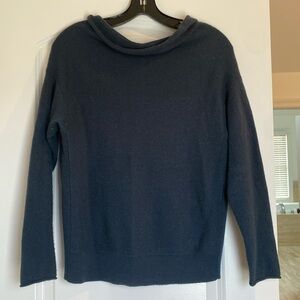 Teal cashmere club Monaco cowl neck sweater